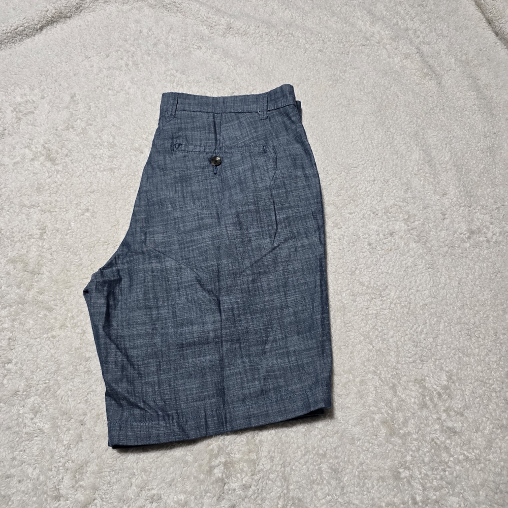 The Every Wear Short 9" Inseam Blue Flat Front Shorts with Refined Look Sz 34 - Picture 3 of 10